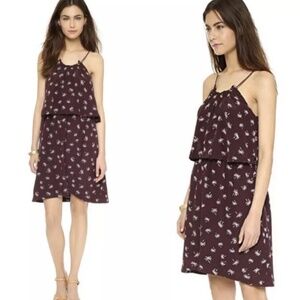 Madewell Dream drift Overlay 100% Silk Palm Tree Dress Women's Size 4